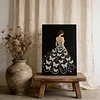 (30x40cm)DIY Pearl Painting Framed Dress Girl Handmade Pearl Material Art Kit Living Room Decor