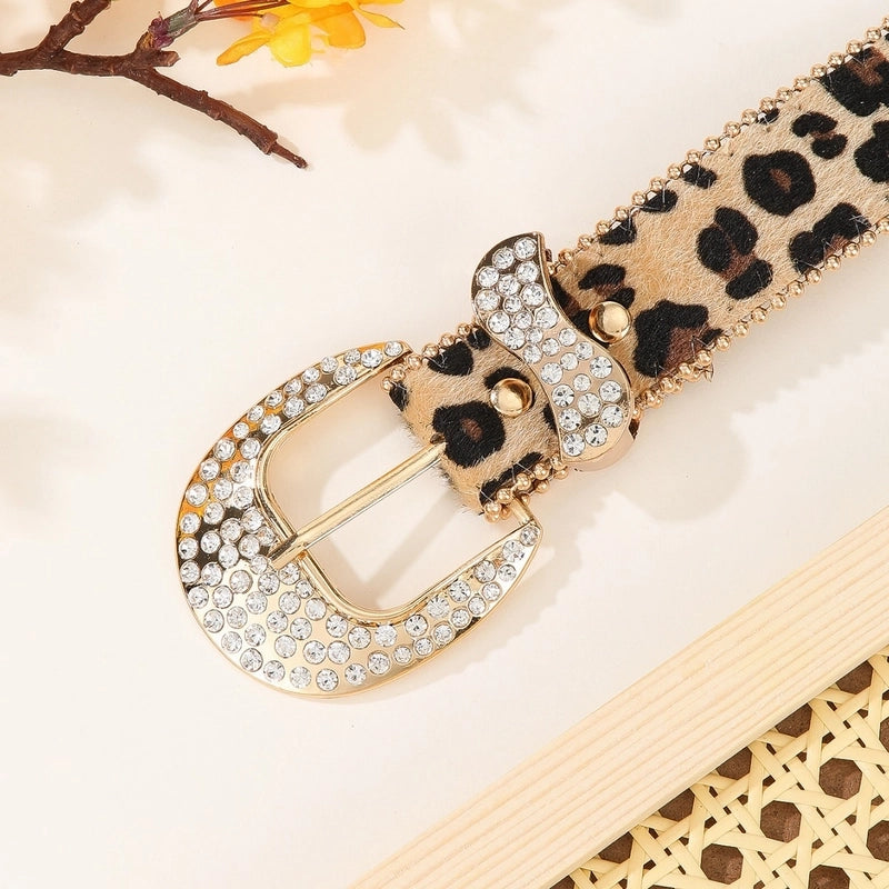 Elegant Lady Geometric PU Leather Alloy Women’s Leather Belts