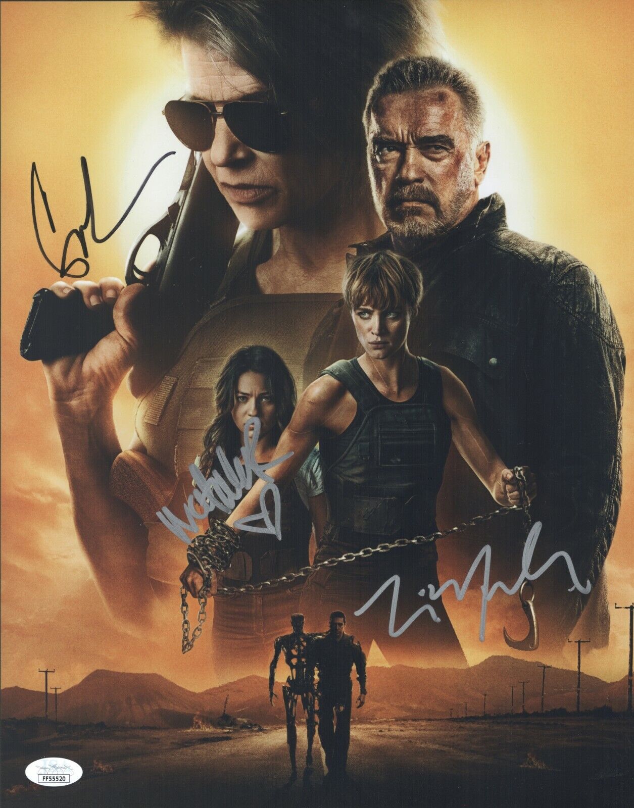 Natalia Reyes Gabriel Luna +1 Hand Signed 11x14 “Terminator: Dark Fate” JSA COA