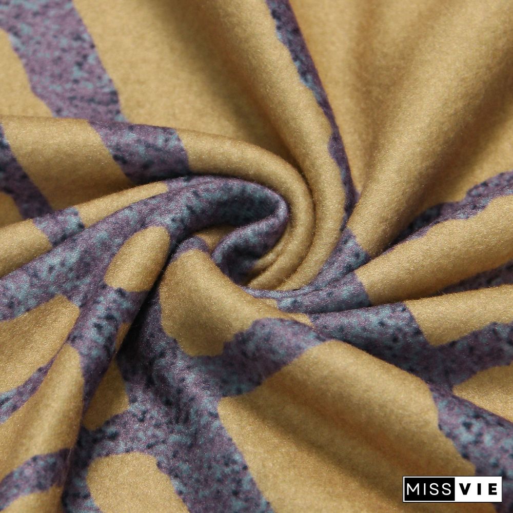 Plaid Long Sleeve Crop Top Bodycon Maxi Skirt Set