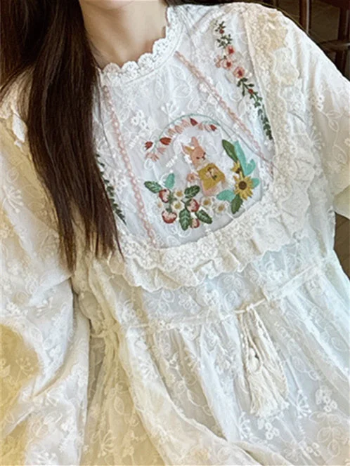 Women's Lace Long Sleeve Scoop Neck Maxi Dress