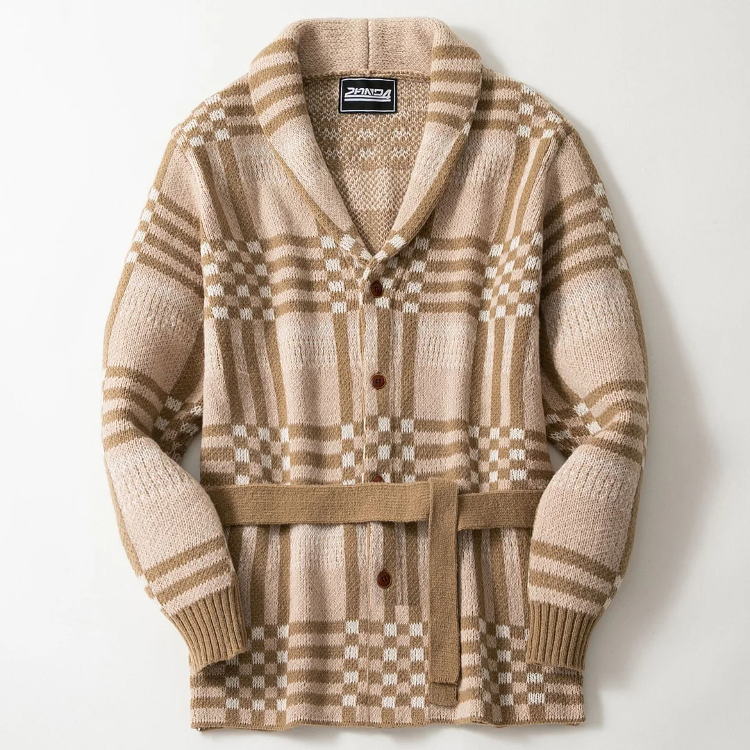 Uveng Uveng Men's Vintage Knit Dresses Classic Lattice Jackcase Sweater Sweater SY0216