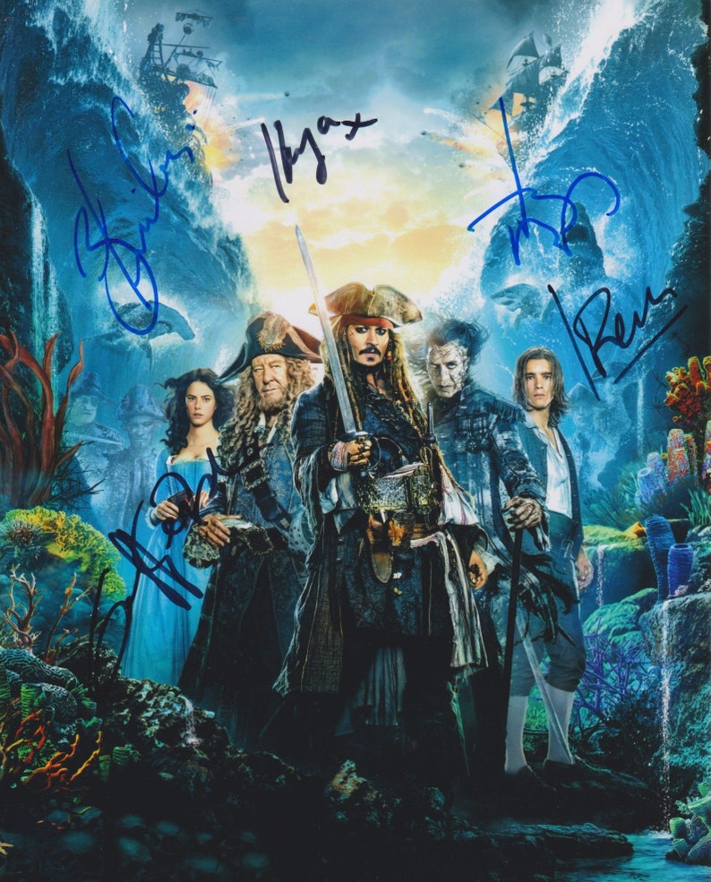 Pirates of the Caribbean Cast Signed Autographed Glossy 8x10 Photo Poster painting - COA Matching Holograms