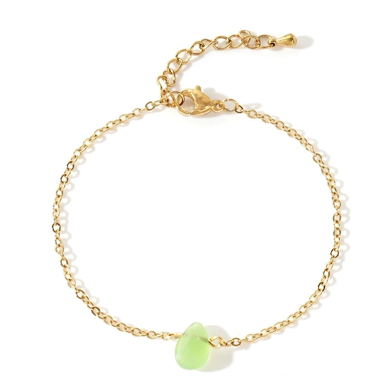 Basic Minimalist Classic Style Geometric 304 Stainless Steel Semi-precious Stone Bracelets In Bulk