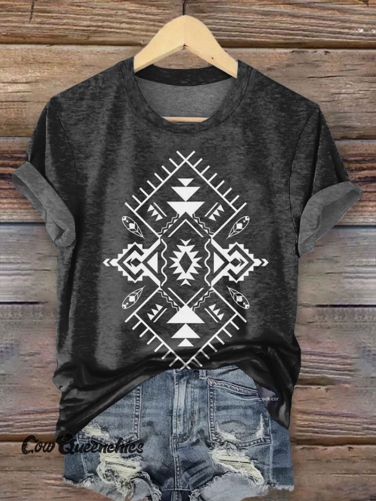 Aztec Print T-shirt Multicolor / S