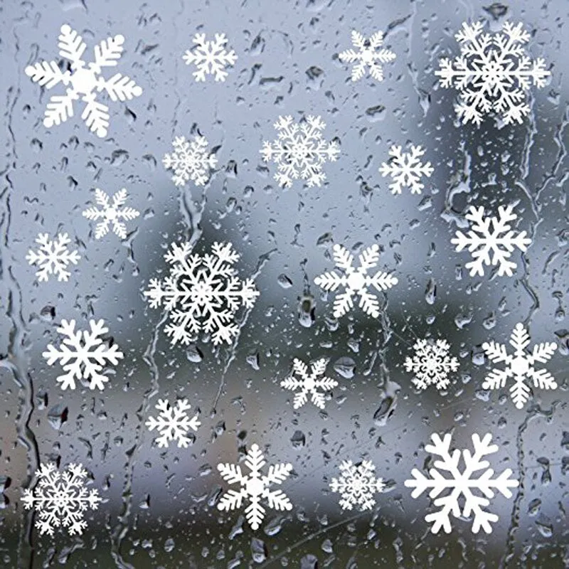 27Pcs Christmas Snowflake Window Sticker Christmas Wall Stickers Kids Room Wall Decals Christmas Decorations for Home New Year