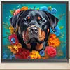 (US Only)Dog 5D DIY Full Drill Round Diamond Painting Kit Home Wall Room Decor 40x35cm