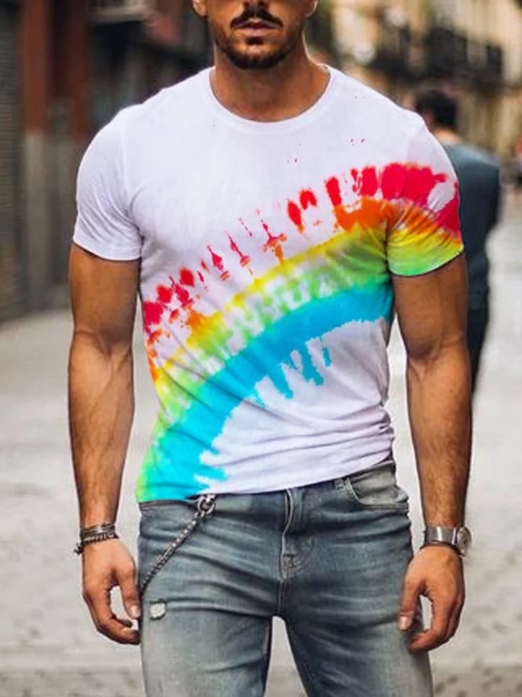 Rainbow Pride Inspired Tie Dye T Shirt