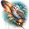 Owl-Partial 11CT Stamped Cross Stitch Bead Embroidery 36*36cm/14.17*14.17in tapestrymarket