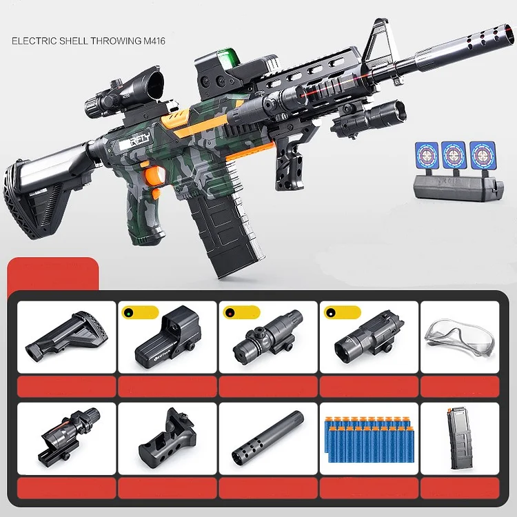 Sembylon M416 Electric Foam Dart Blaster – 3 Fire Modes
