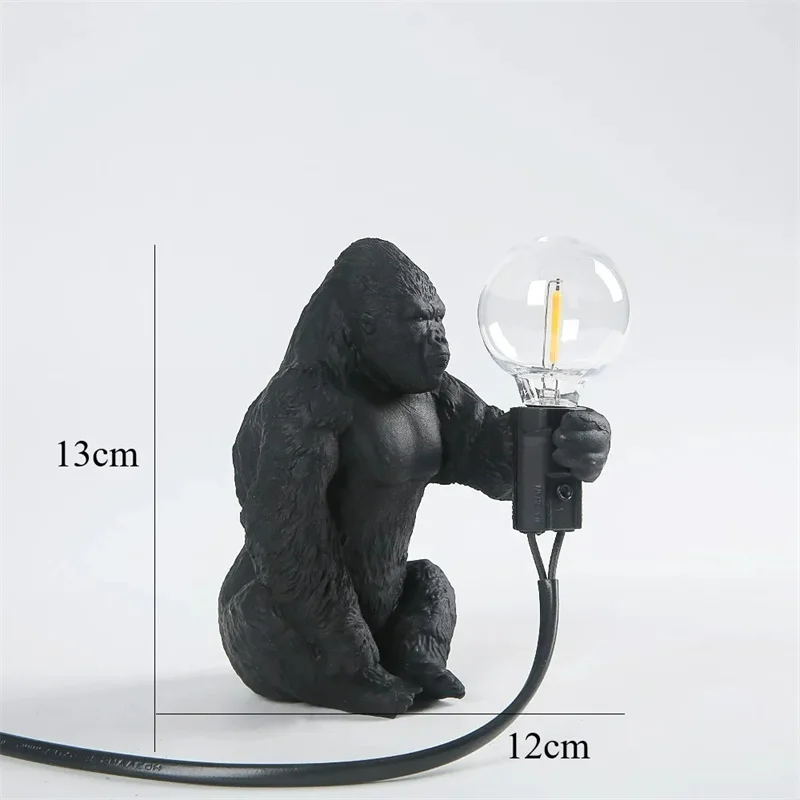 King Kong Gorilla Animal Table Lamp Indoor Resin Decoration Small Night Lamp Creative Crafts Gorilla Table Decor Lamp