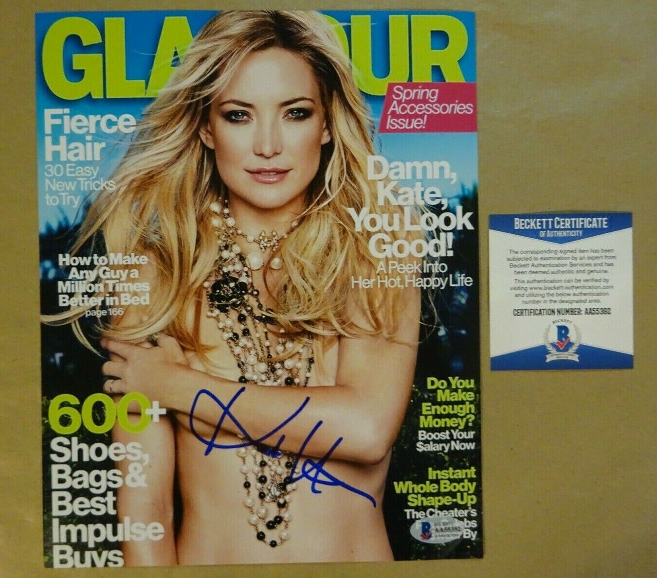 Autographed KATE HUDSON Signed 8x10 Glamour Almost Famous Photo Poster painting Beckett COA