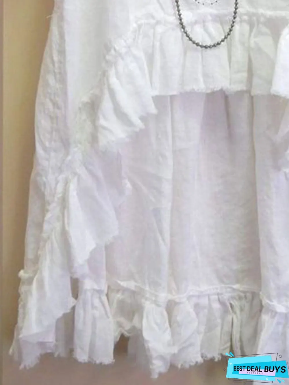 Casual Loose Short Sleeve Irregular Ruffled Top