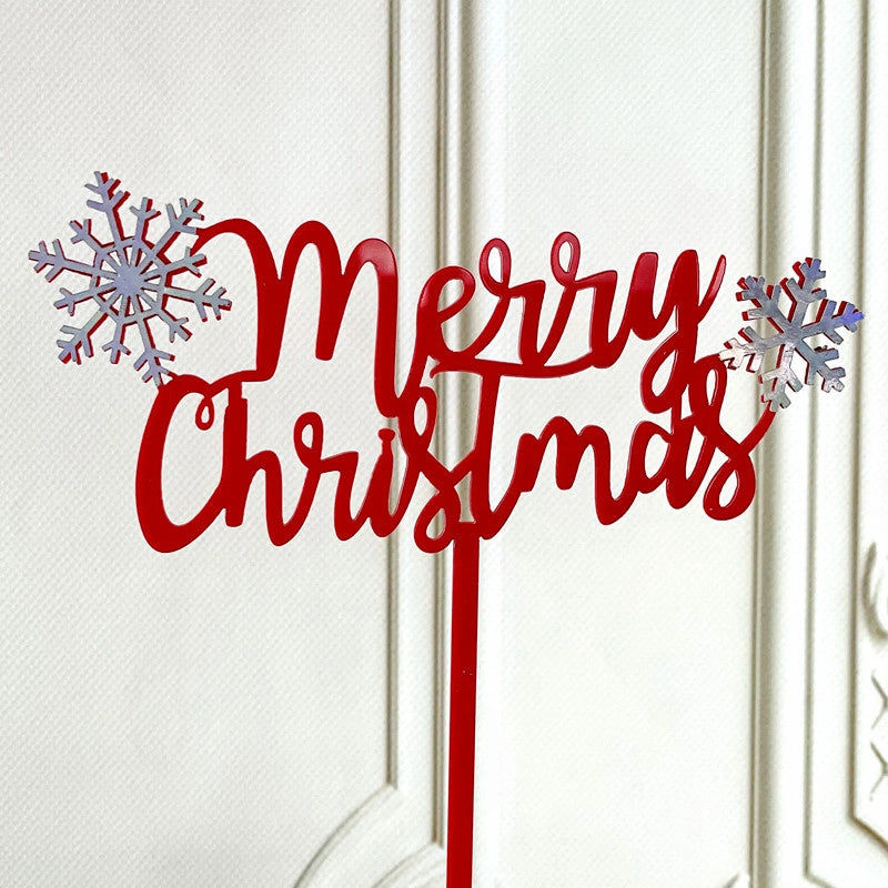 Christmas Cute Pastoral Letter Arylic Party Festival Cake Decorating Supplies