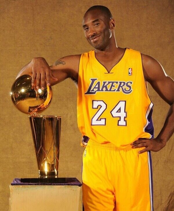 kobe bryant poster 11x14; los angeles lakers Photo Poster painting championship trophy