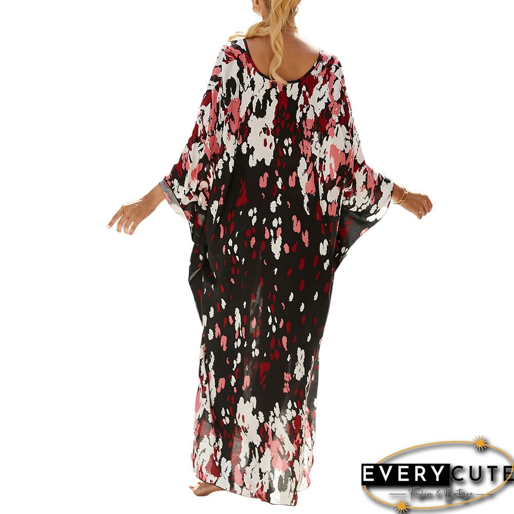 Multicolor Print Long Kinimo Beachwear