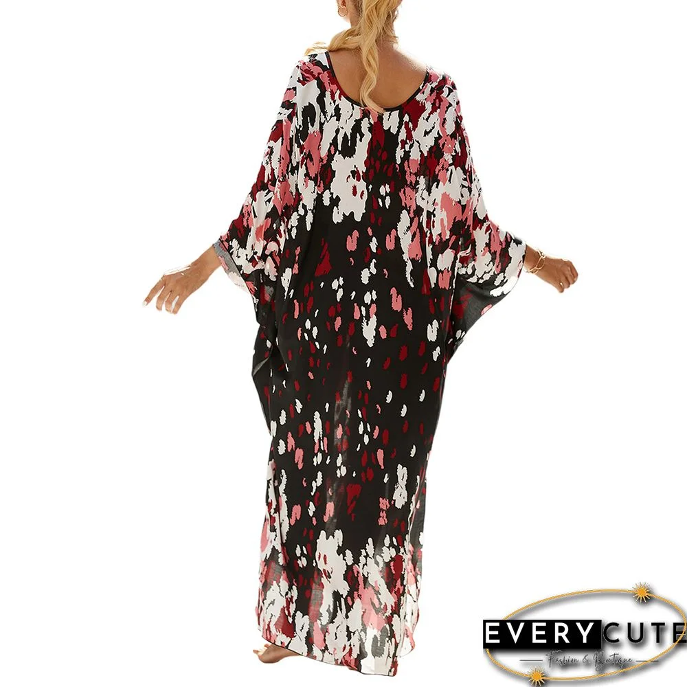 Multicolor Print Long Kinimo Beachwear