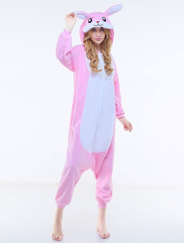 Adult Kigurumi Pajama Easter Bunny Onesie Mascot Jumpsuit Halloween Costume Novameme