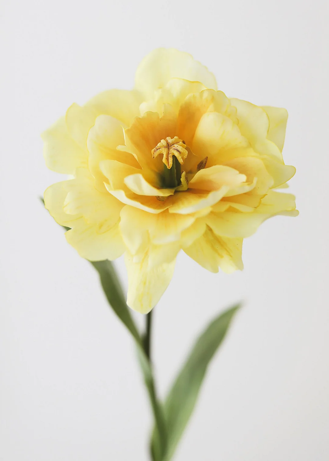 Ruffle Yellow Faux Tulip Flower - 25"