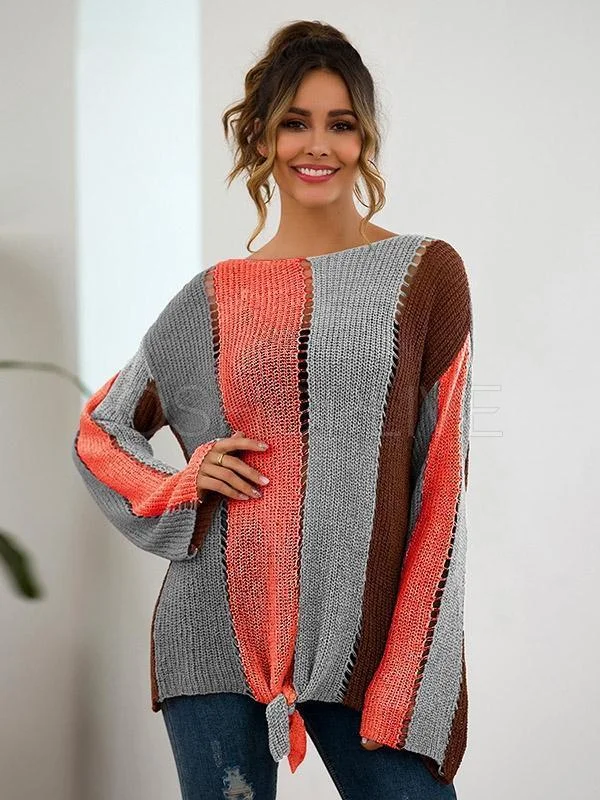 Color-block Loose Bandge Sweater | EGEMISS