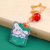 6PCS Cartoon Christmas Theme Acrylic Keychain New Year Christmas Bagpack Pendant Gift 