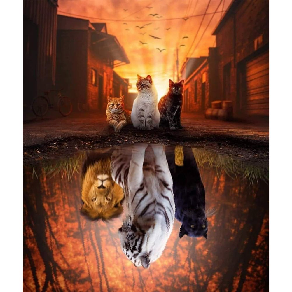 Three Cats - 11CT Stamped Cross Stitch(50*40cm)