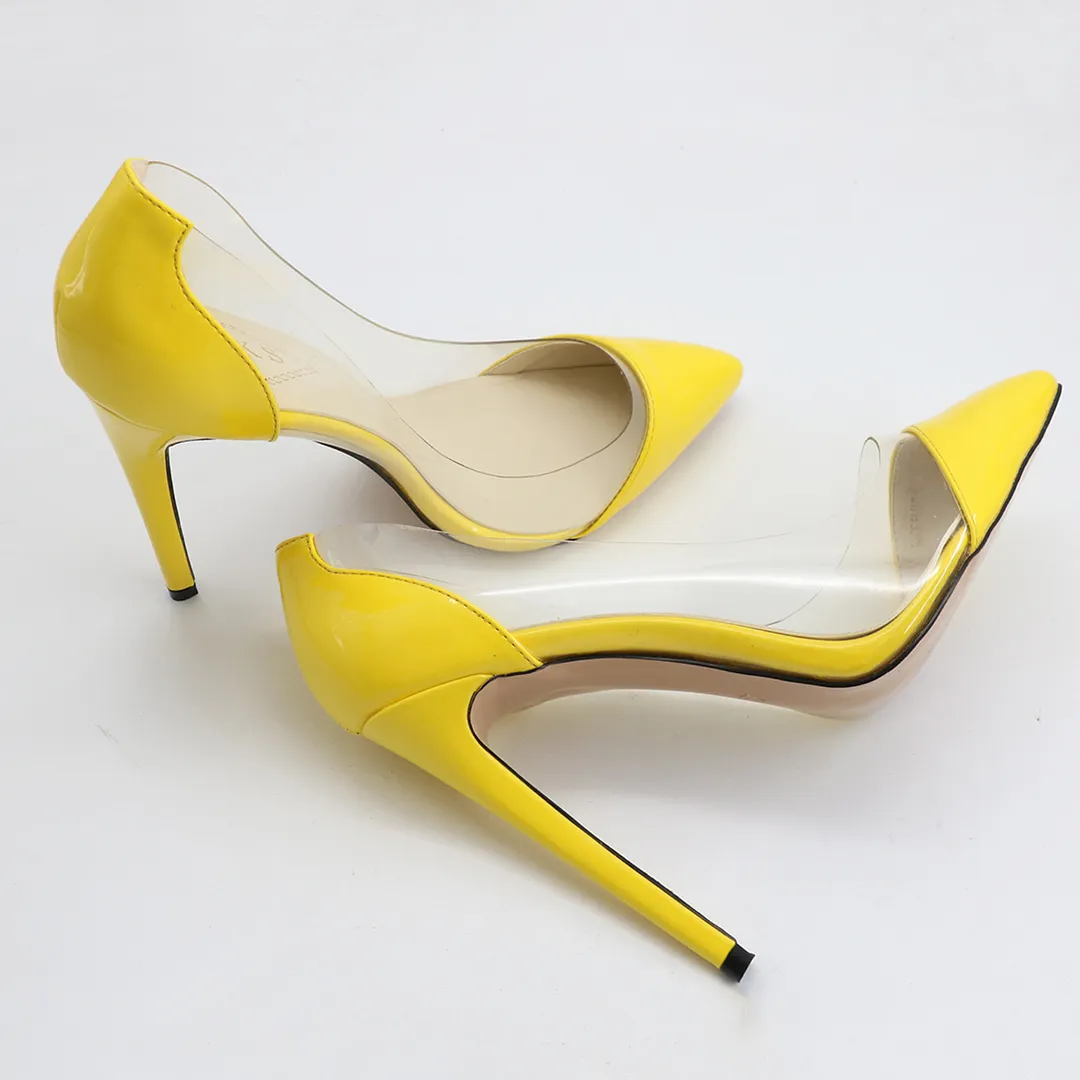 4.72" Transparent Splice Pumps Wedding Dating High Heels Patent-vocosishoes