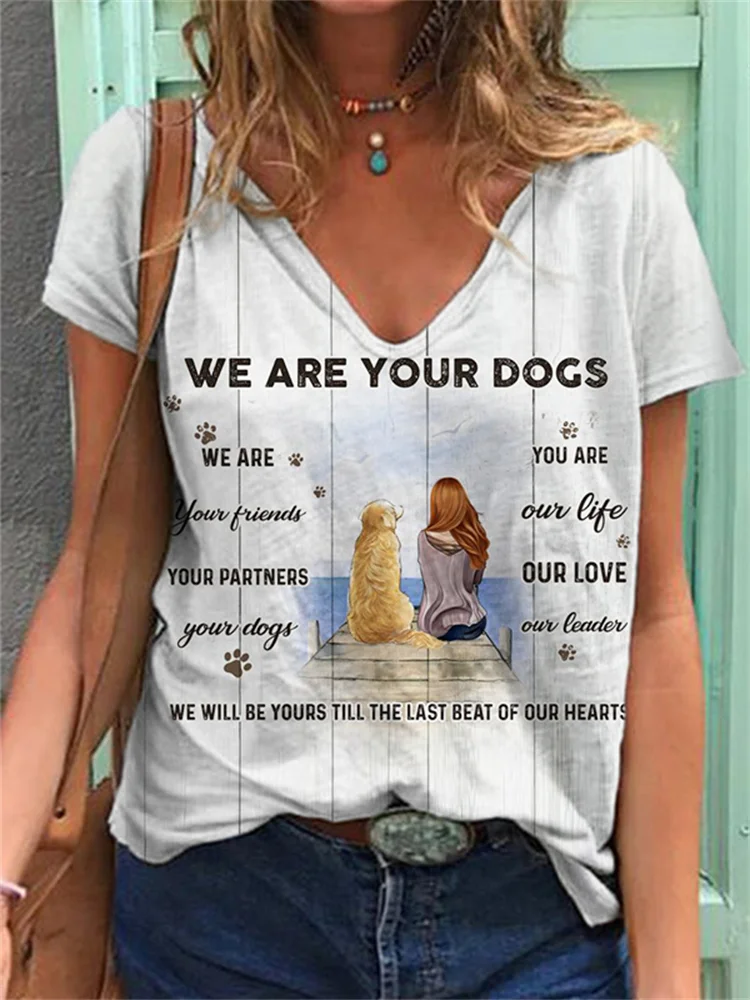Dog Lover Memorial V Neck T Shirt