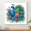 Paon et fleurs-partiel spécial diamant peinture-30 * 30cm