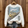 Christmas Express Snowy Landscape Cozy Plush Sweatshirt e6b2