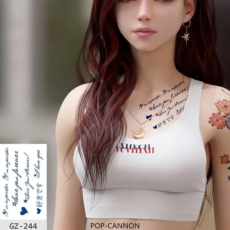 Temporary Tattoo Sticker Cute Tooth Fairy Butterfly Angel Juice Ink Lasting Waterproof Girl Chest Face Neck Realistic Fake Tatoo