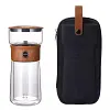 Modern Lazy Glass Tea Infuser Teapot, 3-in-1 Smart One Touch Tea Maker for Loose Leaf Tea Steeper with 9oz Double Walled Tea Cup