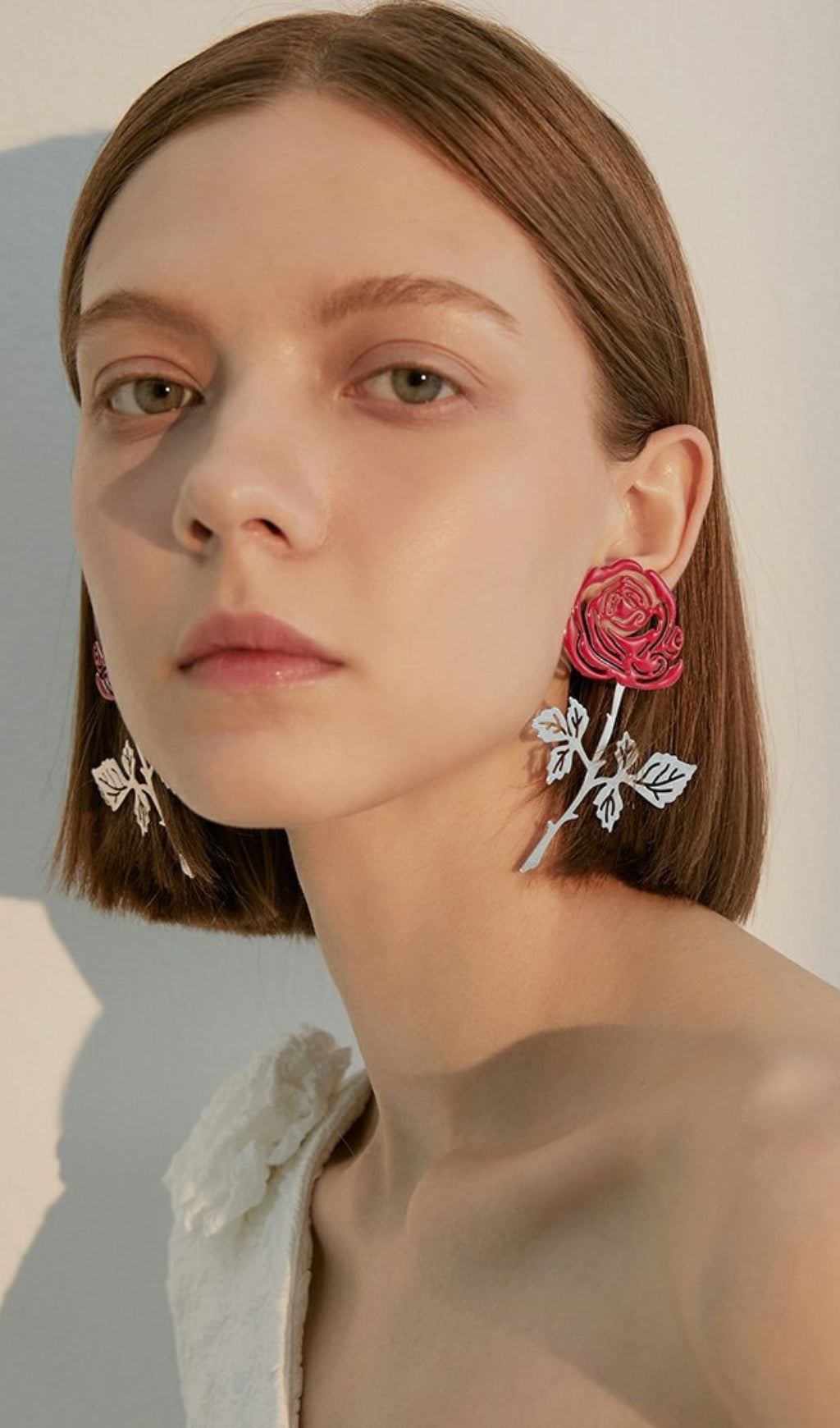 Arkadiy Rose-Colored Flower Alloy Earrings