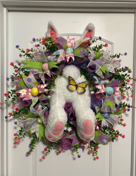 End Of The Month Sale！🐰Easter Bunny Door Wreath-BUY 2 Get 10 FREE Garden Insert ＆ 1 Garden Flag