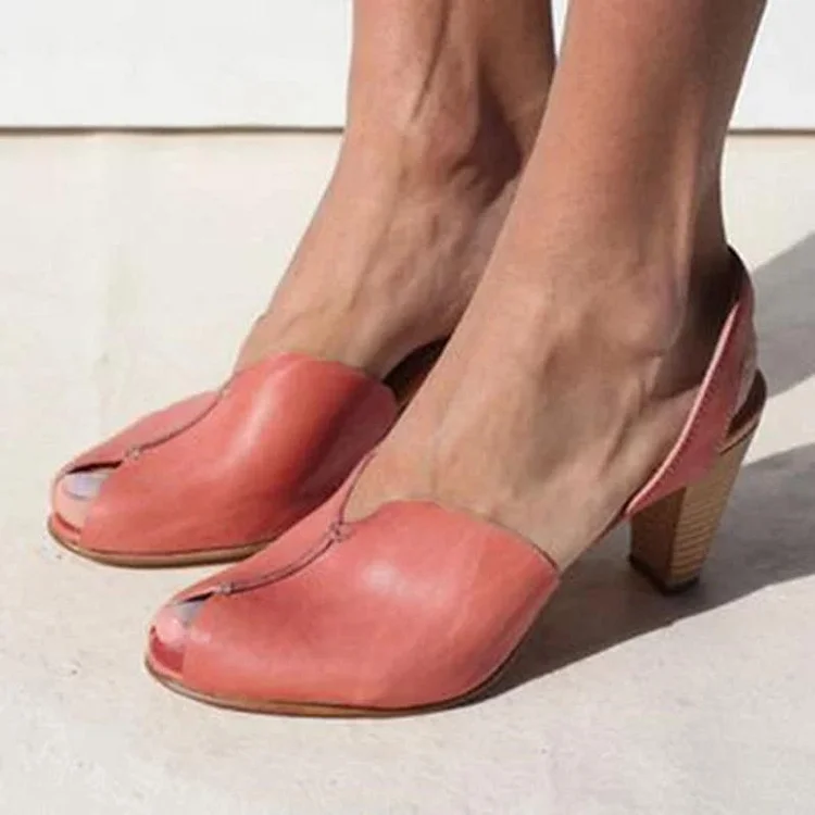Women Elegant Peep Toe Back Hollow Sandals