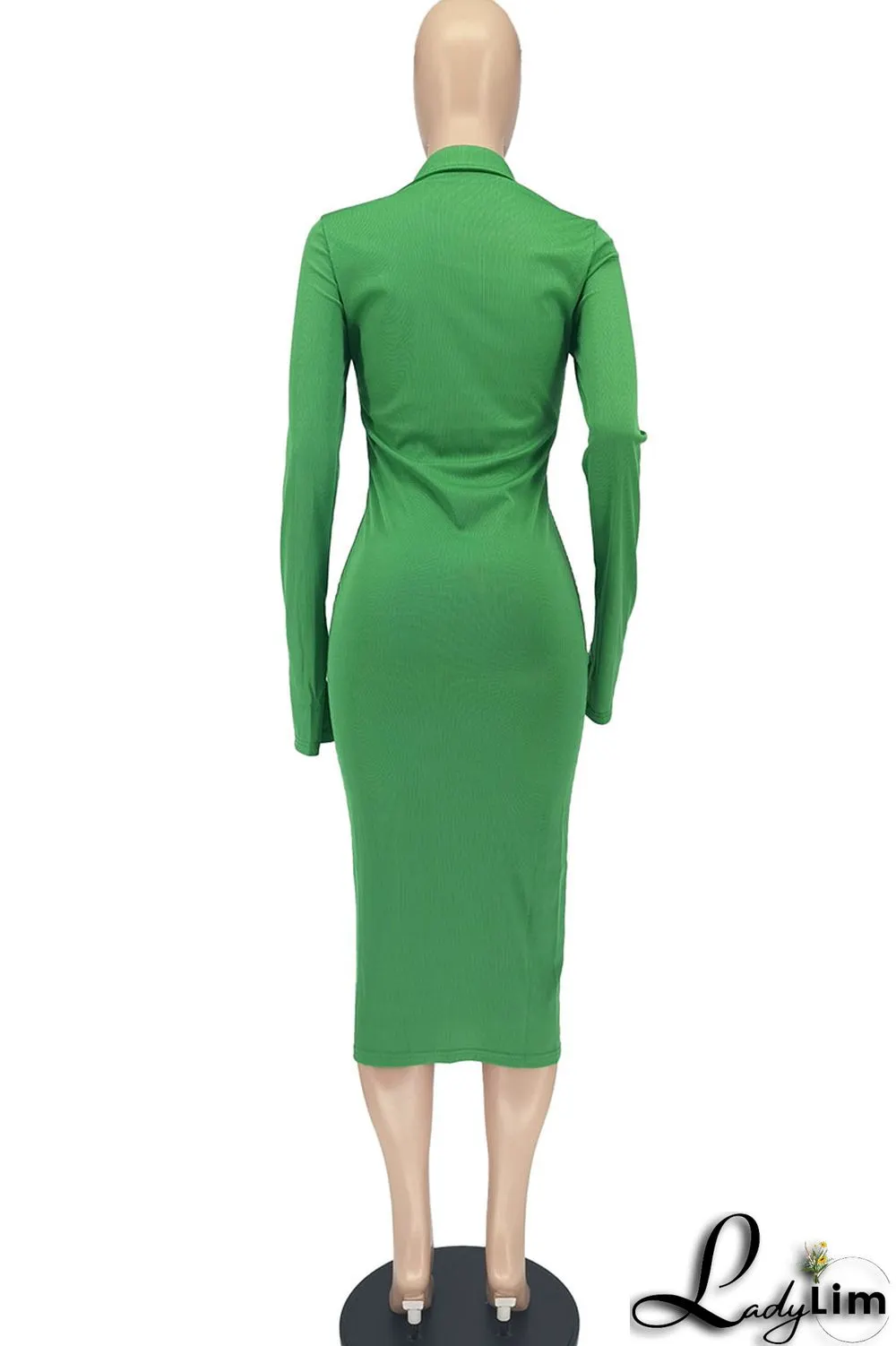 Black Casual Solid Patchwork Buckle Turndown Collar One Step Skirt Dresses