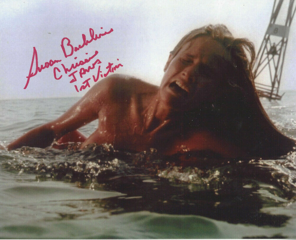 JAWS 1st Victim added autographed 8x10 Red Photo Poster painting Bonus 4x6 of signing