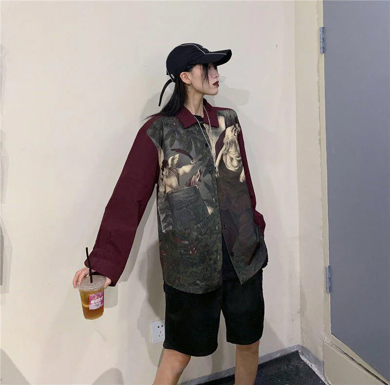 Brownm Print Long Sleeve Shirt