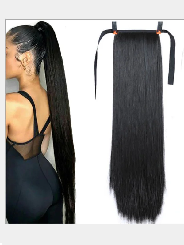 32"Synthetic Wig Piece Long Hair Wig with Ponytail