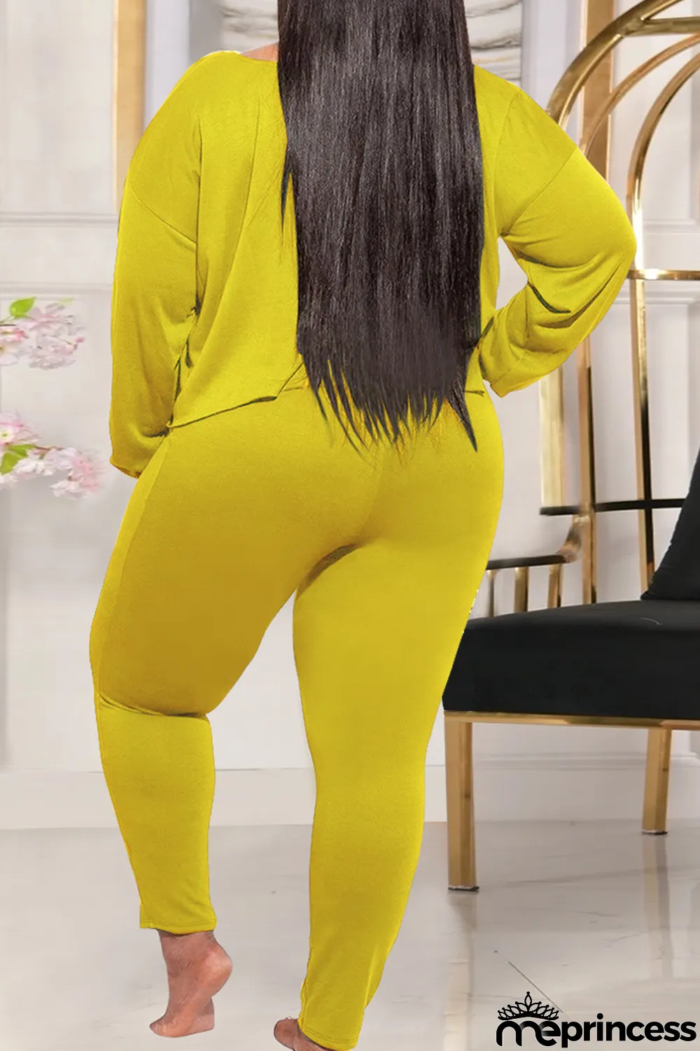 Grey Casual Solid Split Joint O Neck Plus Size Two Pieces