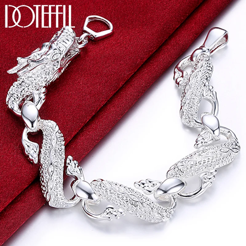 DOTEFFIL New Arrival 925 Sterling Silver Bracelet Bangle Cuff Man Women Dragon Bracelet Jewelry 
