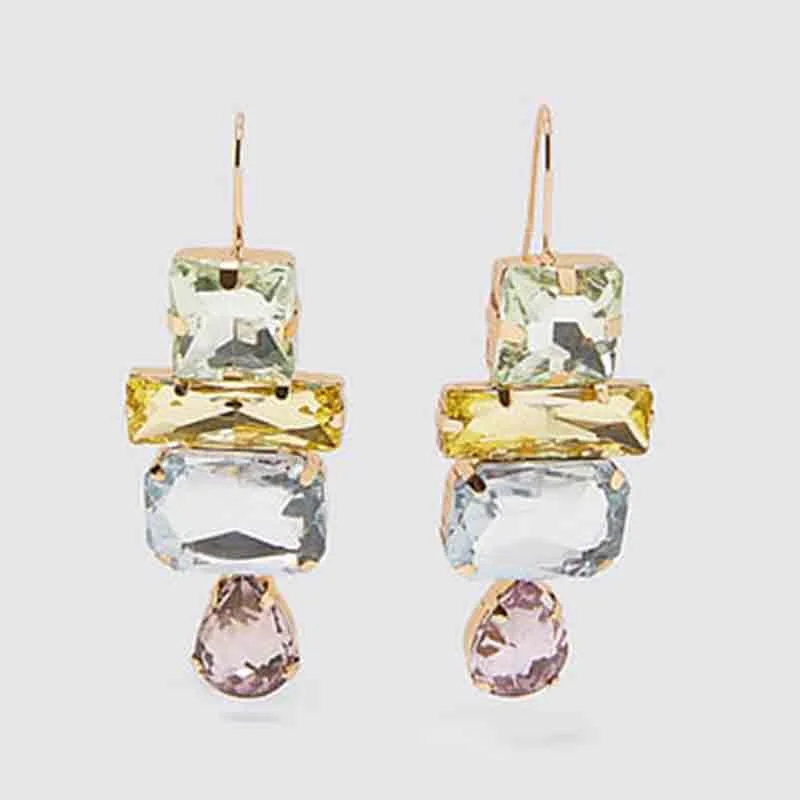 Dvacaman 2020 New Vintage Beaded Feldspar Drop Earrings for Women Boho Handmade Flower Rose Beads Tassel Earrings Dangle Jewelry