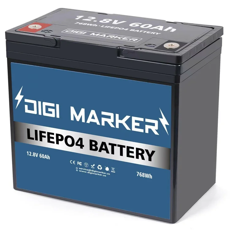 12.8V 60Ah LiFePO4 Battery 768Wh - Digi Marker