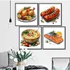 12pcs Gourmet Food-11CT Stamped Cross Stitch Set 12.5*12.5cm/4.92*4.92in tapestrymarket