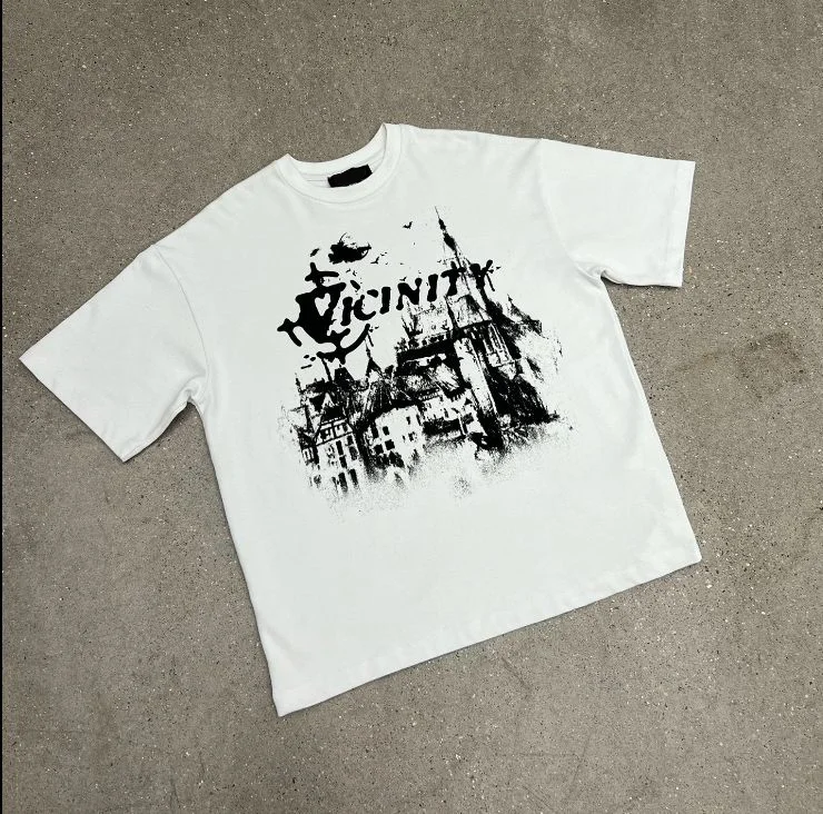 Sopula Haunted House Print Short-Sleeved T-Shirt