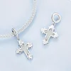 925 Sterling Silver Luminescent Retro Cross Pendant Charm