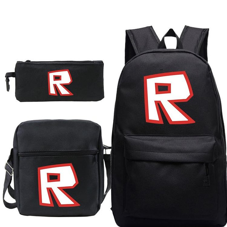 Mayoulove Cartoon Game Pattern Roblox Backpack Boys Girls School Bookbags + Shoulder bag + Pencil bag 3 in 1-Mayoulove