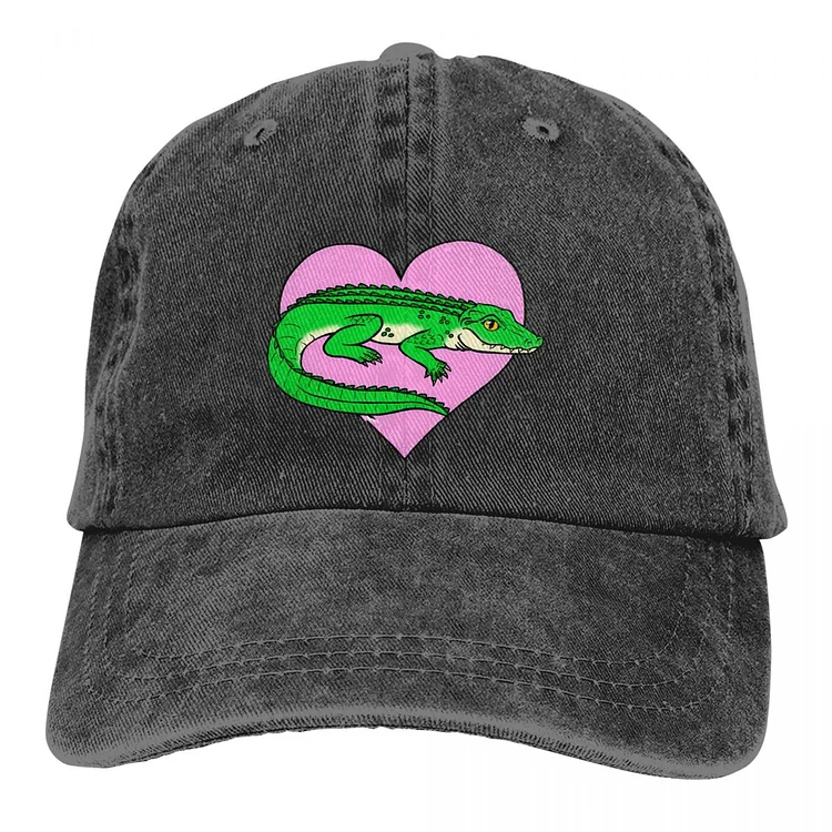 Pure Color Dad Hats Gator Love Womens Hat Sun Visor Baseball Caps Animal Peaked Cap