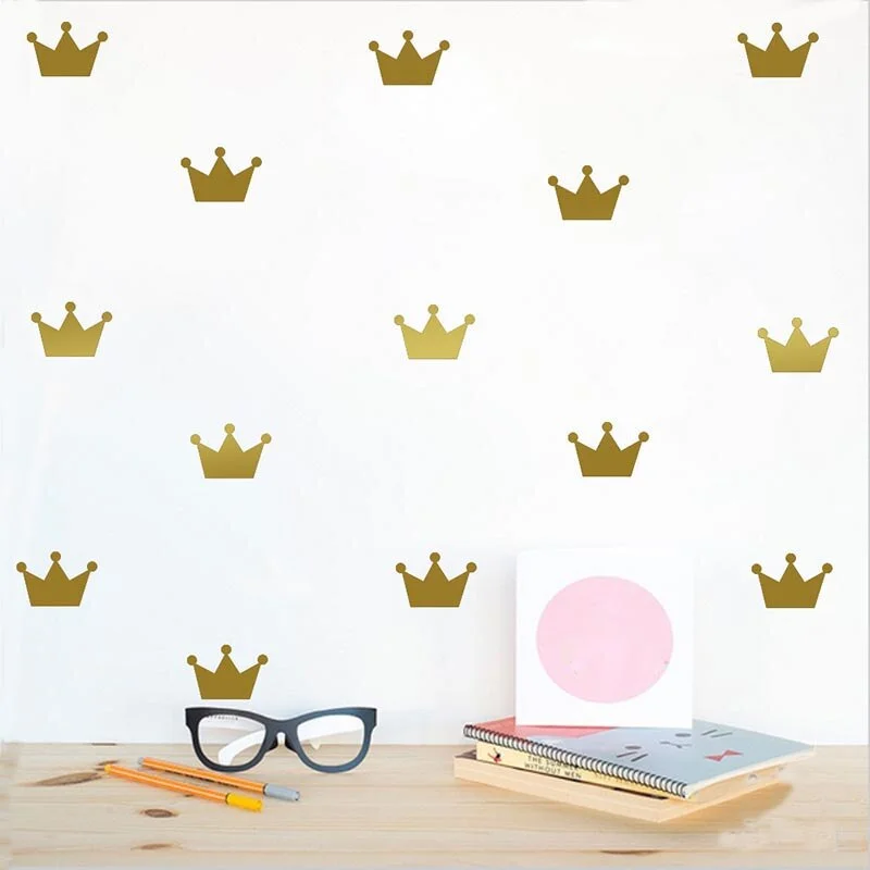 15Pcs/Set Crown Wall Stickers Kid's Bedroom Decorate Wall Decals Princess Baby Room Wall Decor Vinyl Wall Sticker for kids rooms