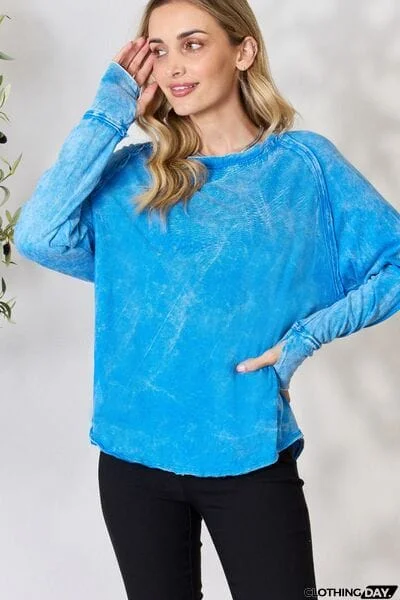Zenana Round Neck Long Sleeve Top